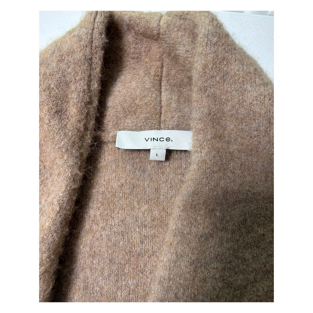 Vince Wool Alpaca Blend Collarless Cardigan Coat L Screen Worn Outer Banks Camel - Picture 4 of 8